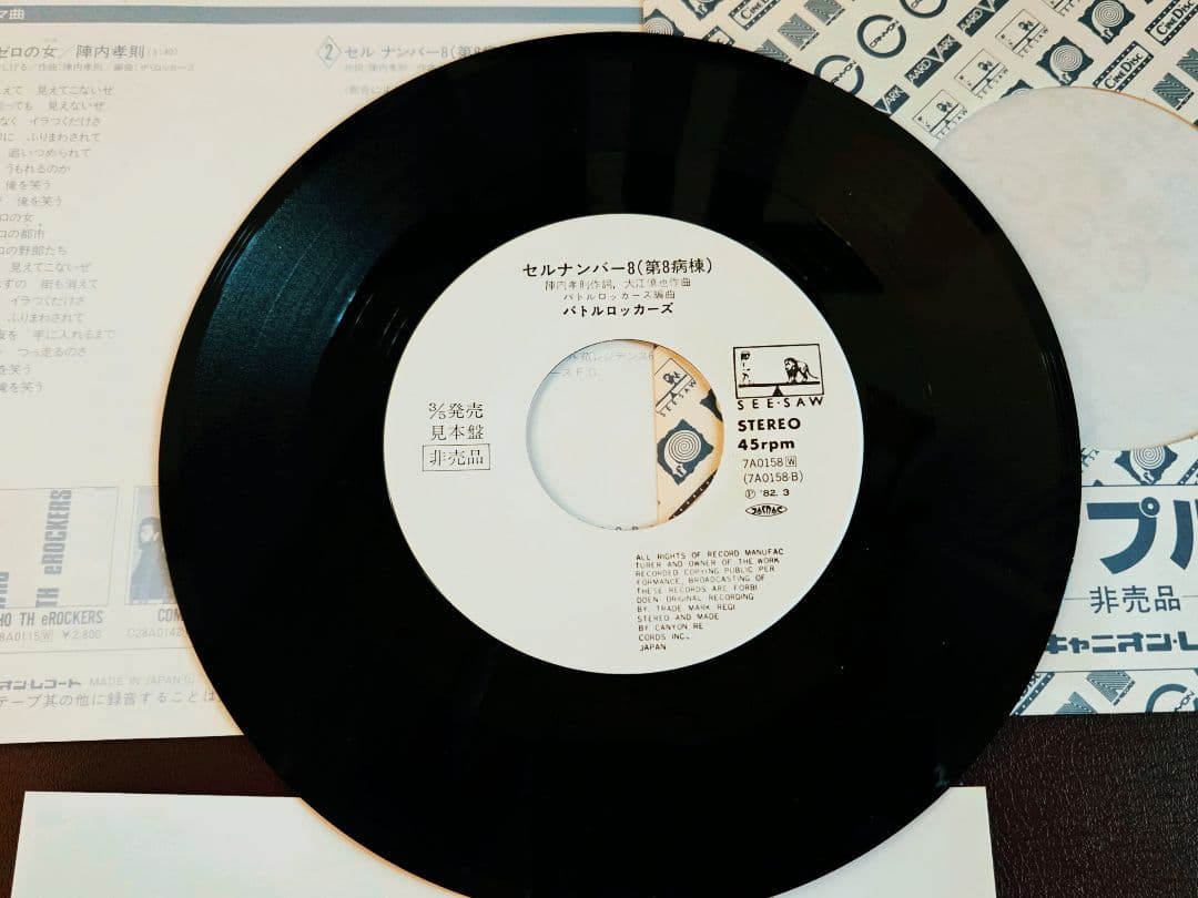 専用です!陣内孝則　視界ゼロの女　アナログ!ブロマイド2枚付属!