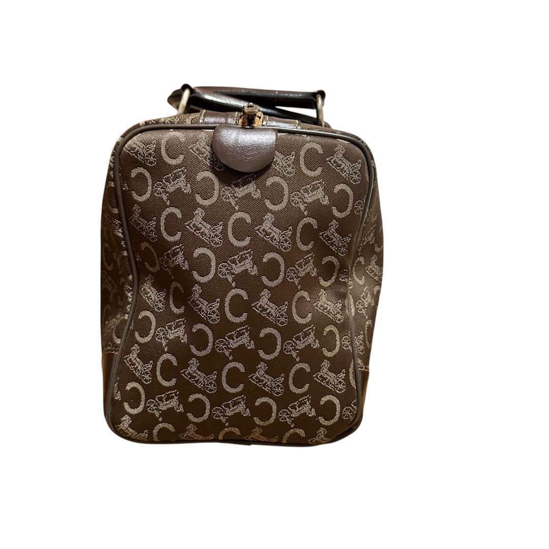 【極美品✨】CELINE Cマカダム ミニボストンバッグ 馬車金具 レザー