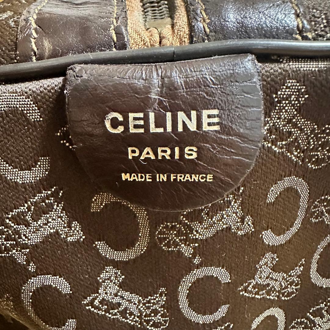 【極美品✨】CELINE Cマカダム ミニボストンバッグ 馬車金具 レザー
