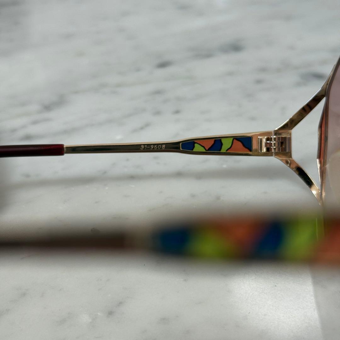 美品 イヴサンローラン サングラス 派手 ステンドグラス ピンク ロゴ YSL