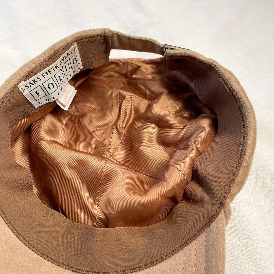 80s ビンテージ SAKS FIFTH AVENUE キャップ カシミヤ