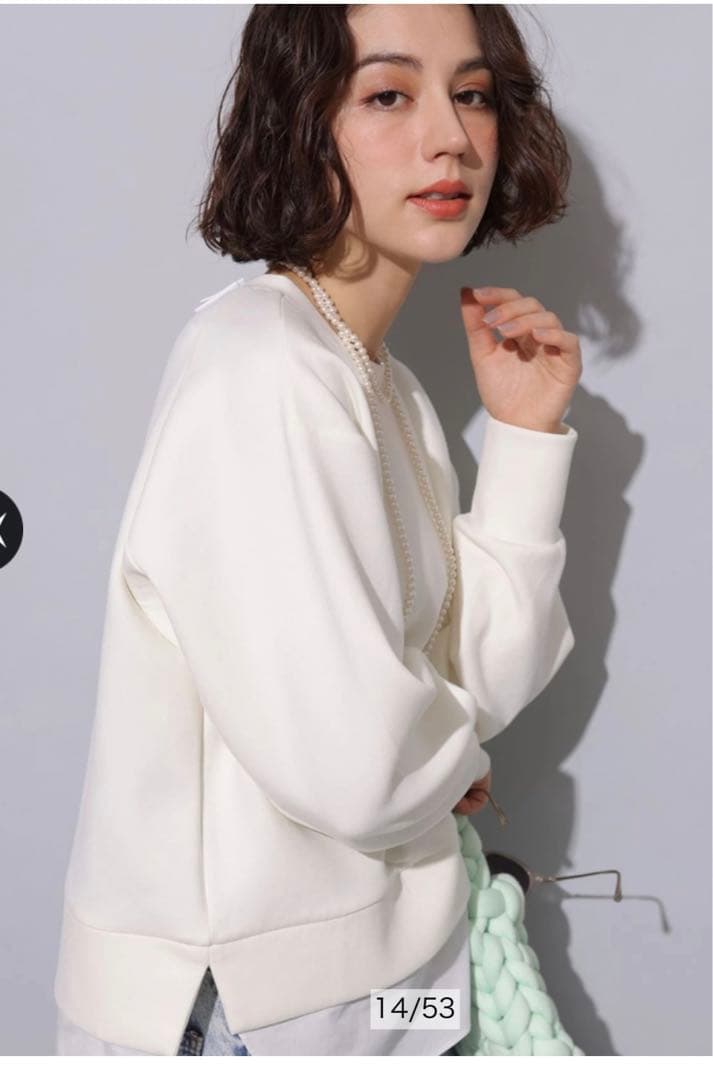 アルページュストーリー　カタログ掲載　全国完売カラー上品ダブルリボンプルオーバー