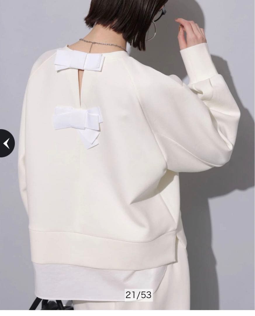 アルページュストーリー　カタログ掲載　全国完売カラー上品ダブルリボンプルオーバー