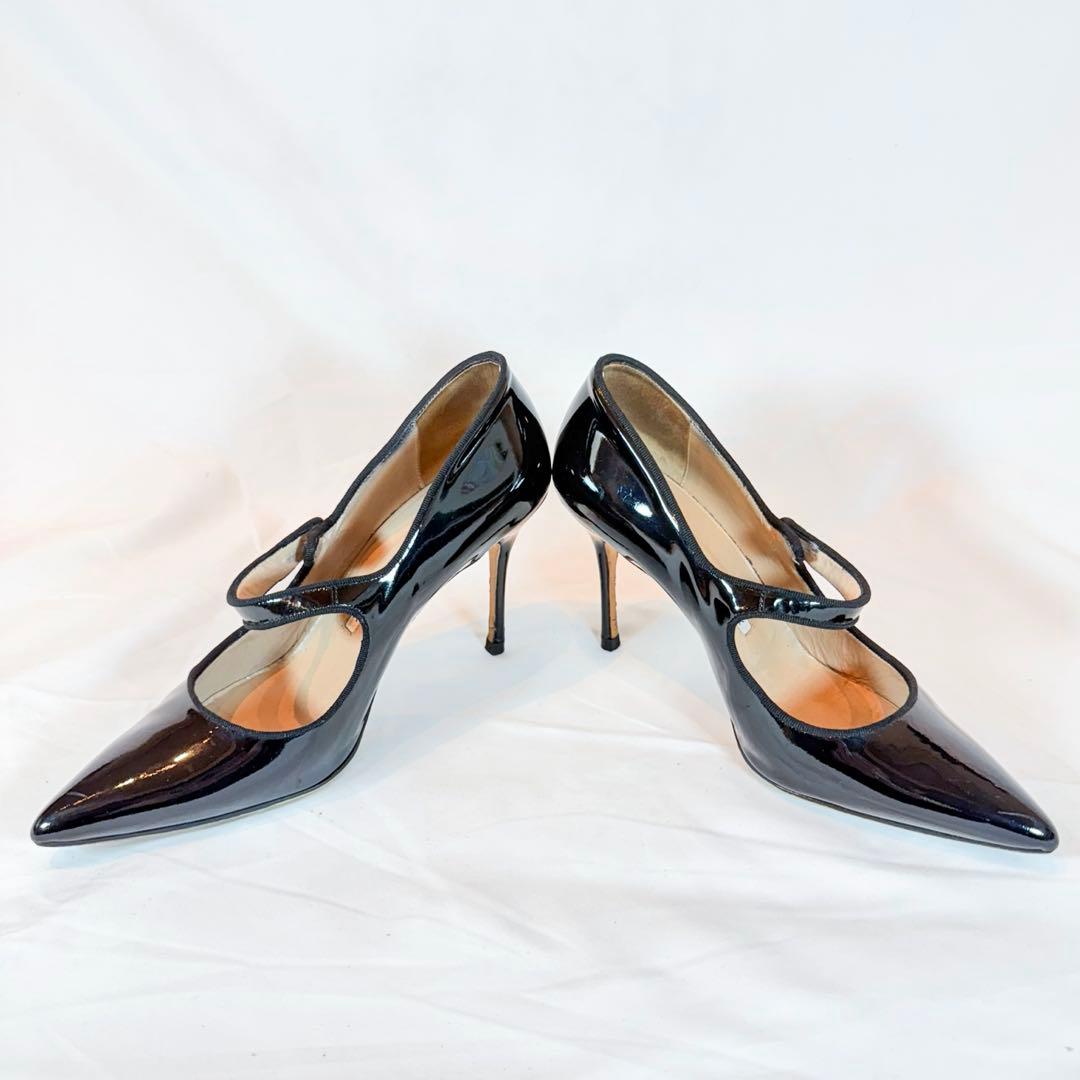 【美品】マノロブラニク パテント メリージェーン 黒 39