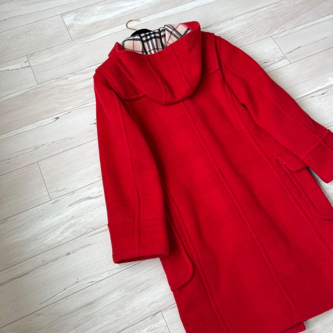 バーバリーブルーレーベル　ロングダッフルコート　ノバチェック　ダブルフェイス