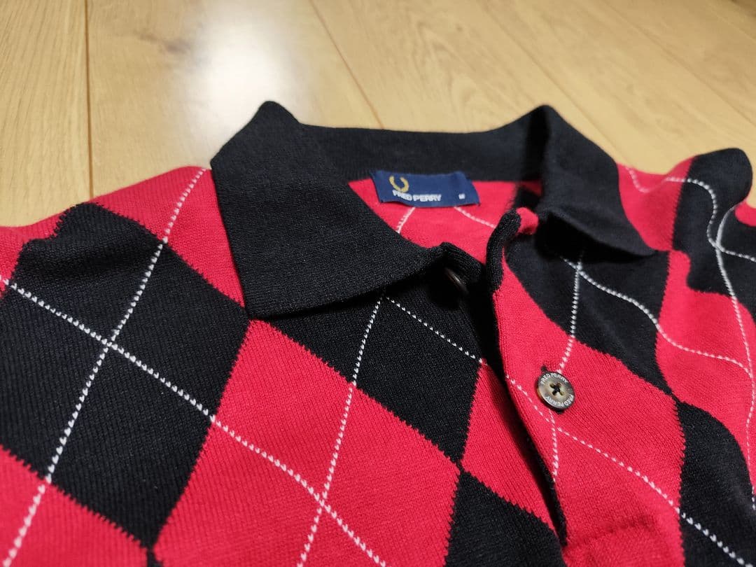 FRED PERRY M フレッドペリー ニット セーター アーガイル柄 ロゴ
