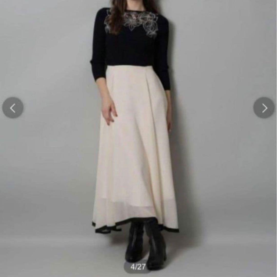 【新品タグ付】Rirandtureデコルテレースドッキングワンピース 2