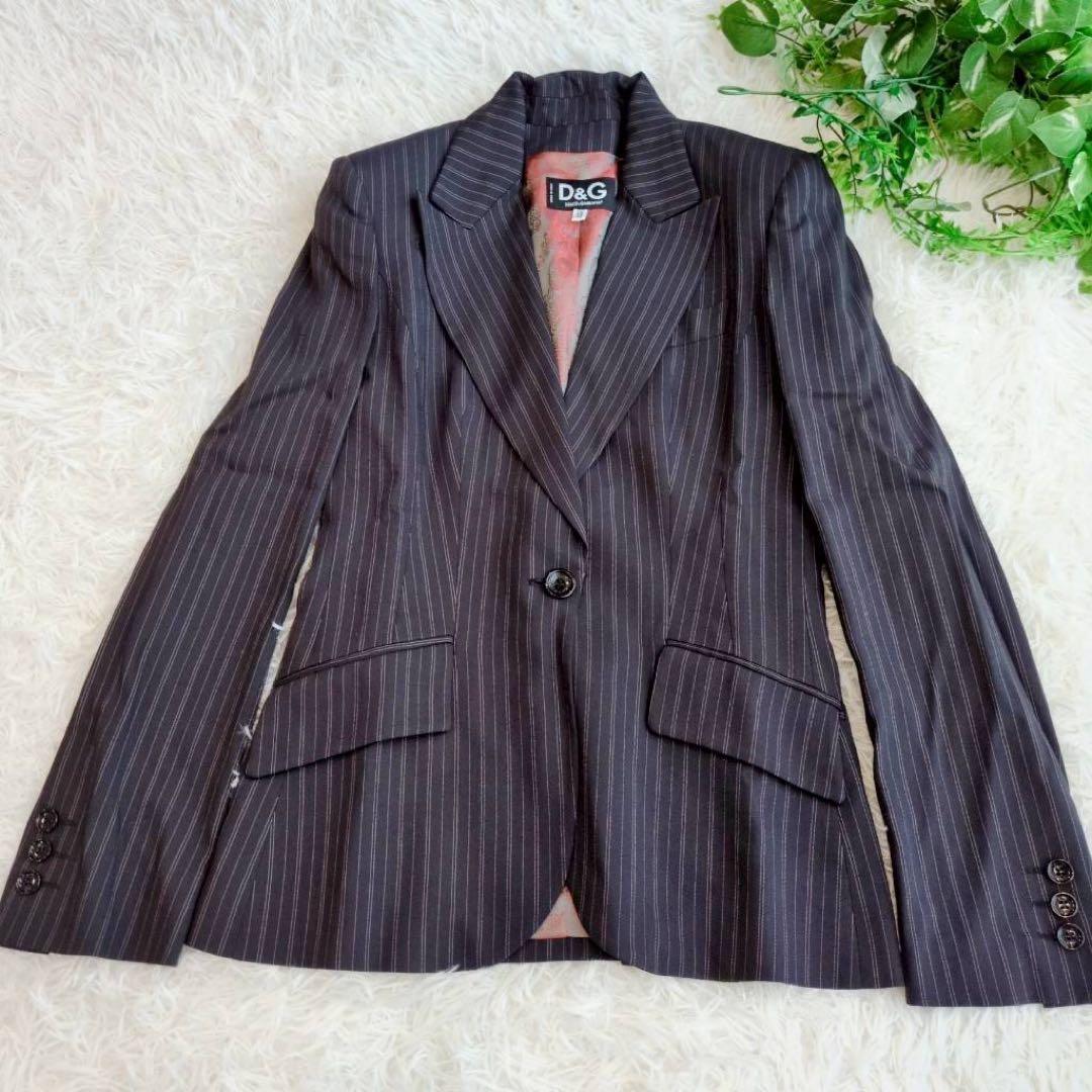 D&G スーツ セットアップ ストライプ ペイズリー ベロア パンツ ジャケット