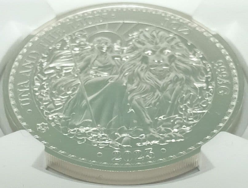 2023 セントヘレナ ウナとライオン 1ポンド銀貨 NGC MS70