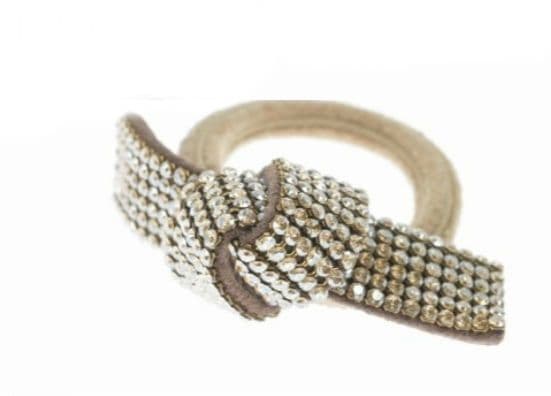 美品★ アッカacca ドレスポニー　リボンヘアゴム ベージュ