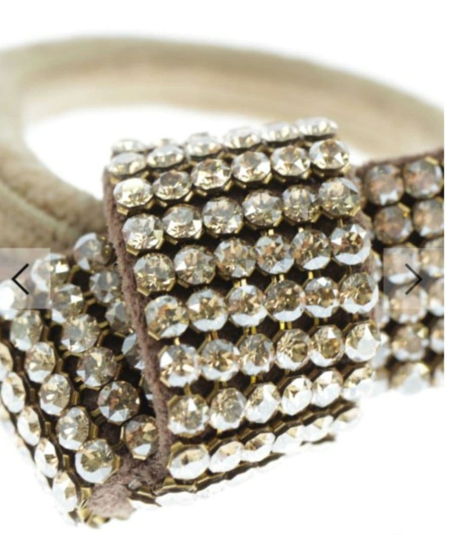 美品★ アッカacca ドレスポニー　リボンヘアゴム ベージュ