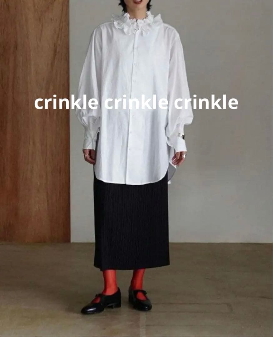 美品 crinkle crinkle crinkle フリルシャツ
