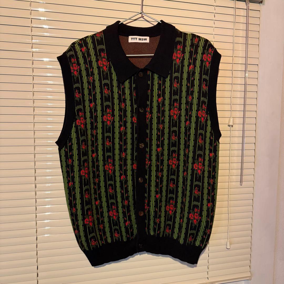 TTT MSW 花柄 ニットベスト Mサイズ