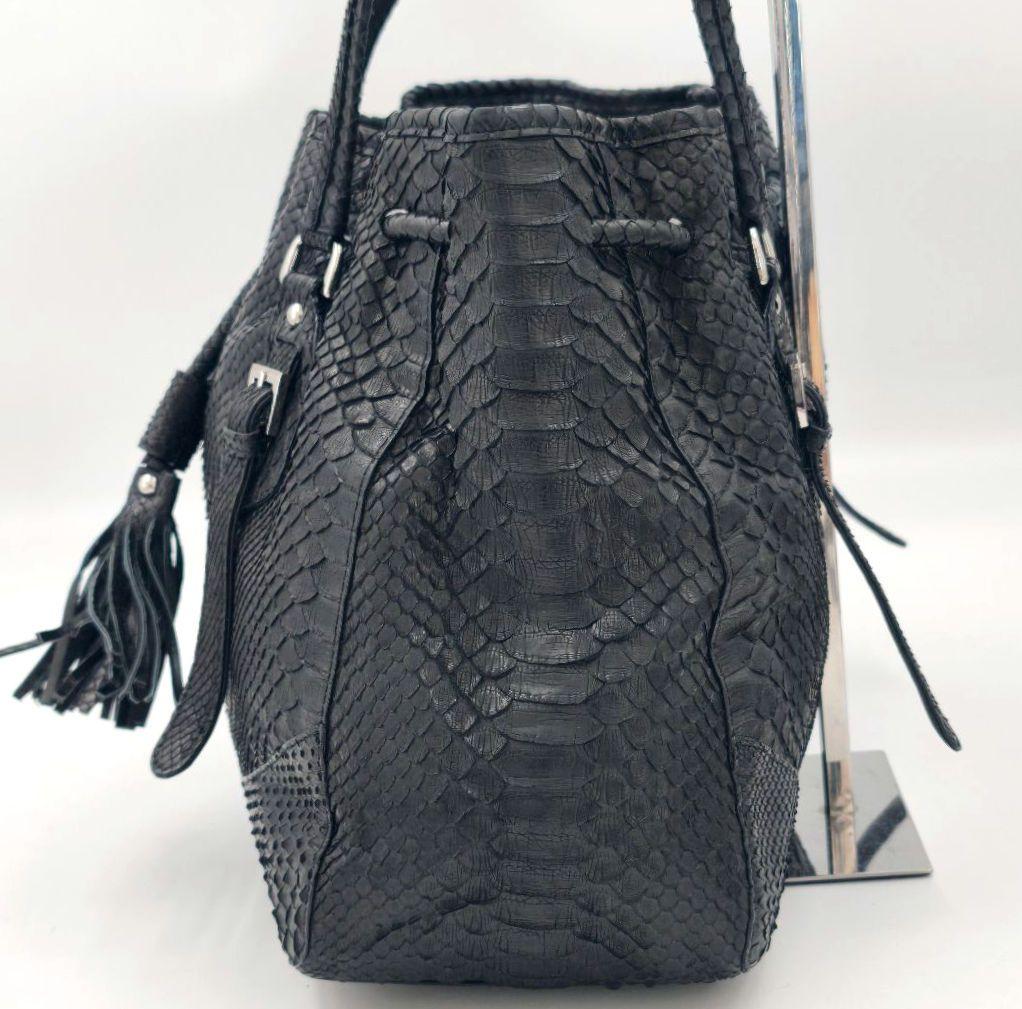 【美品 高級◎】パイソン トートバッグ ビジネス A4 肩掛け ヘビ革