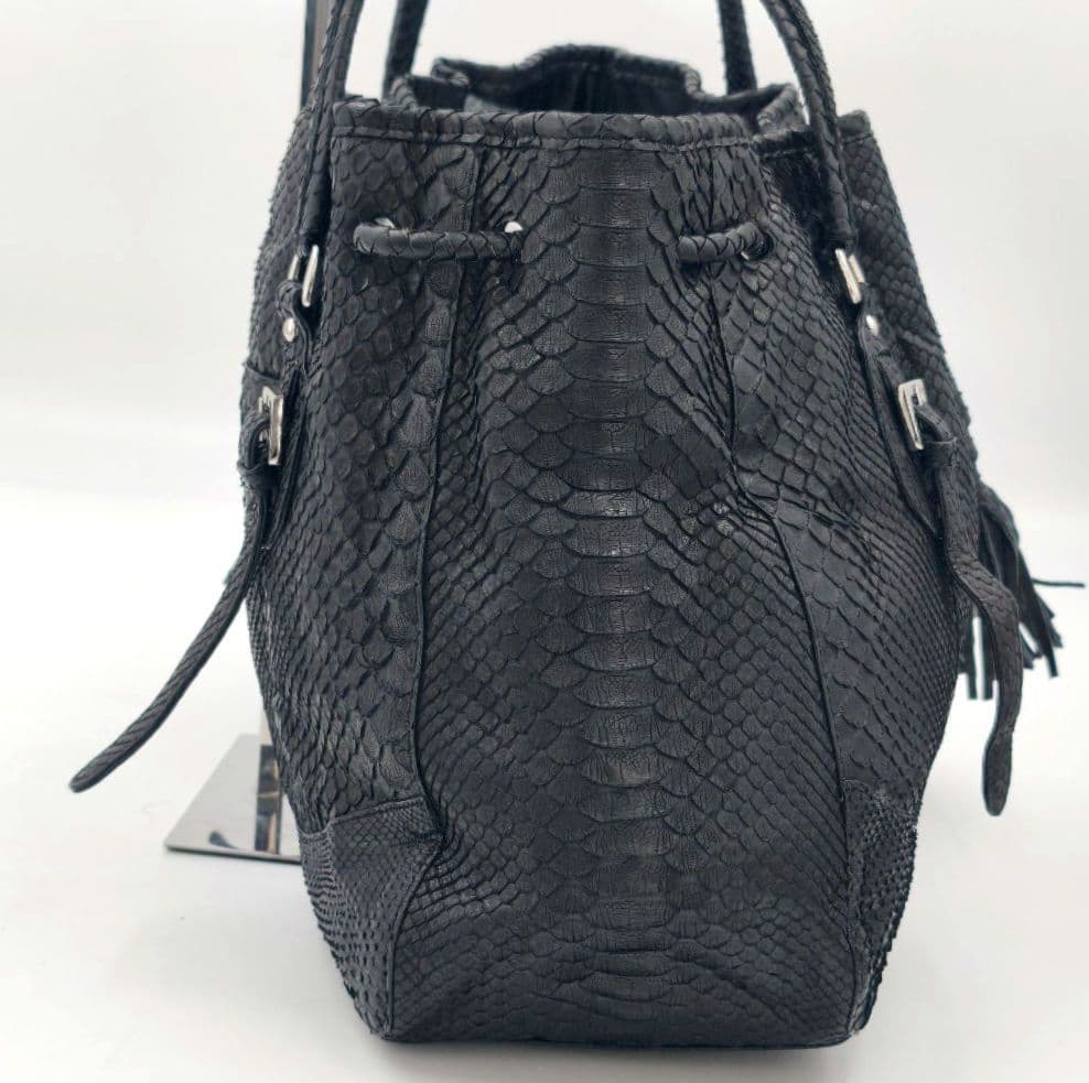 【美品 高級◎】パイソン トートバッグ ビジネス A4 肩掛け ヘビ革