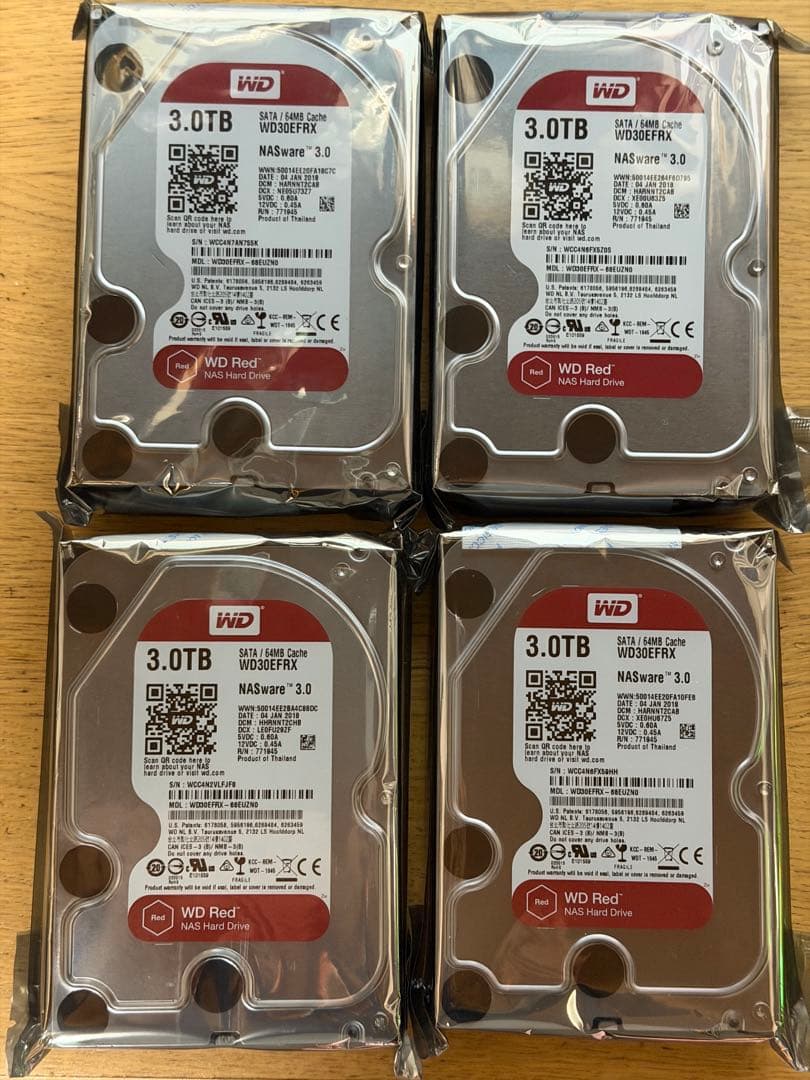 新品未開封品 WD Red WD30EFRX 4個セット