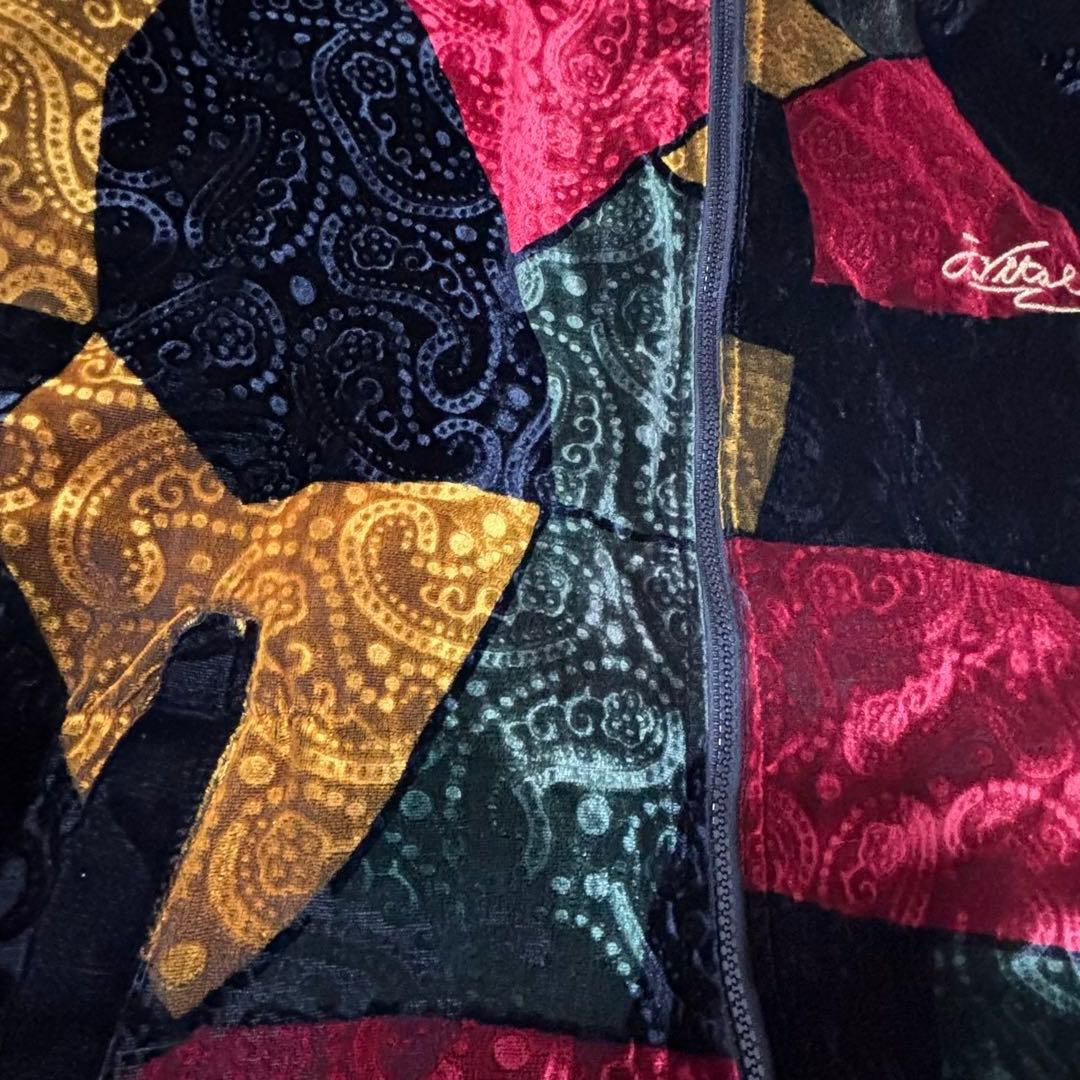 Jackie Vital ヴィンテージ　ベロアジャケット　フルジップ　ペイズリー