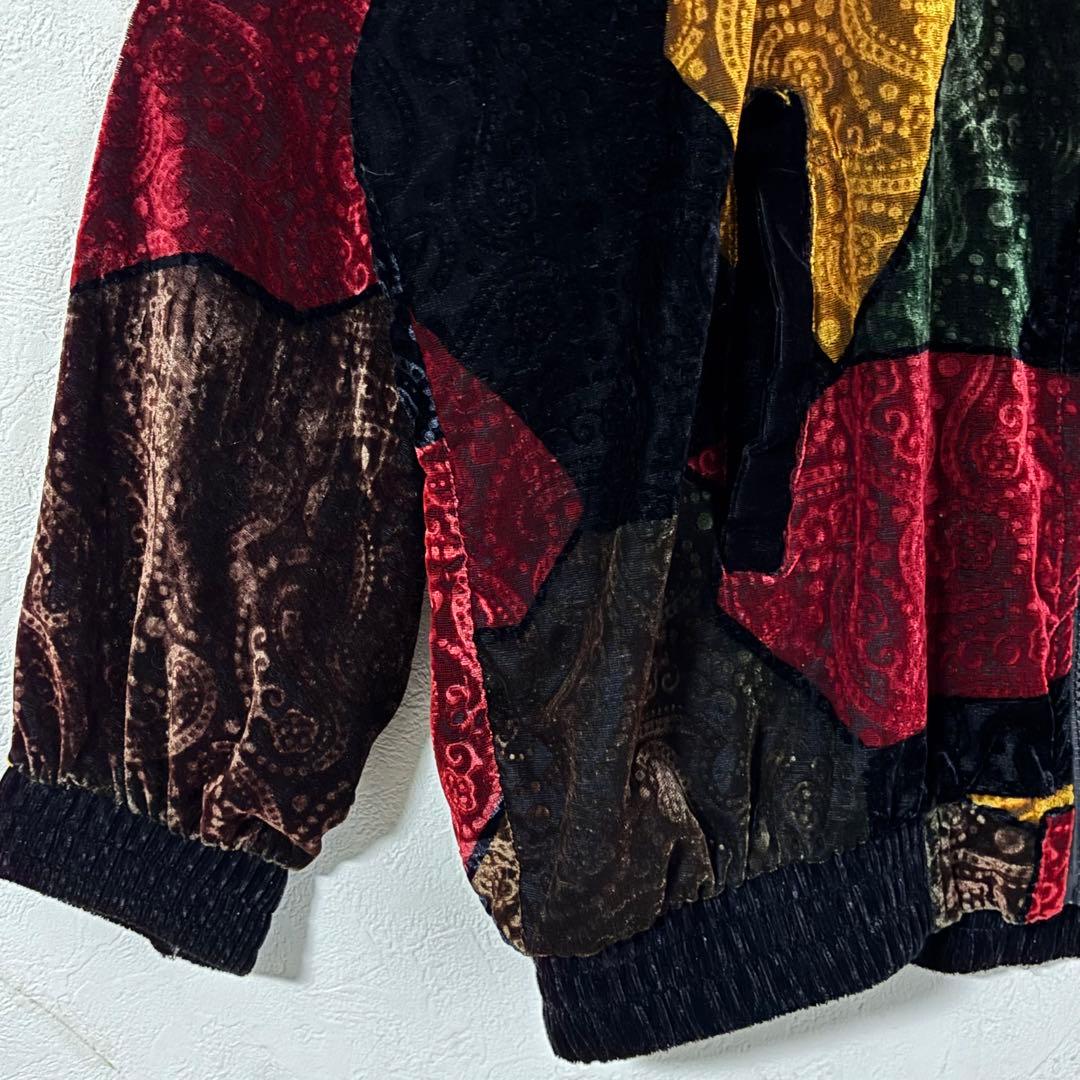 Jackie Vital ヴィンテージ　ベロアジャケット　フルジップ　ペイズリー