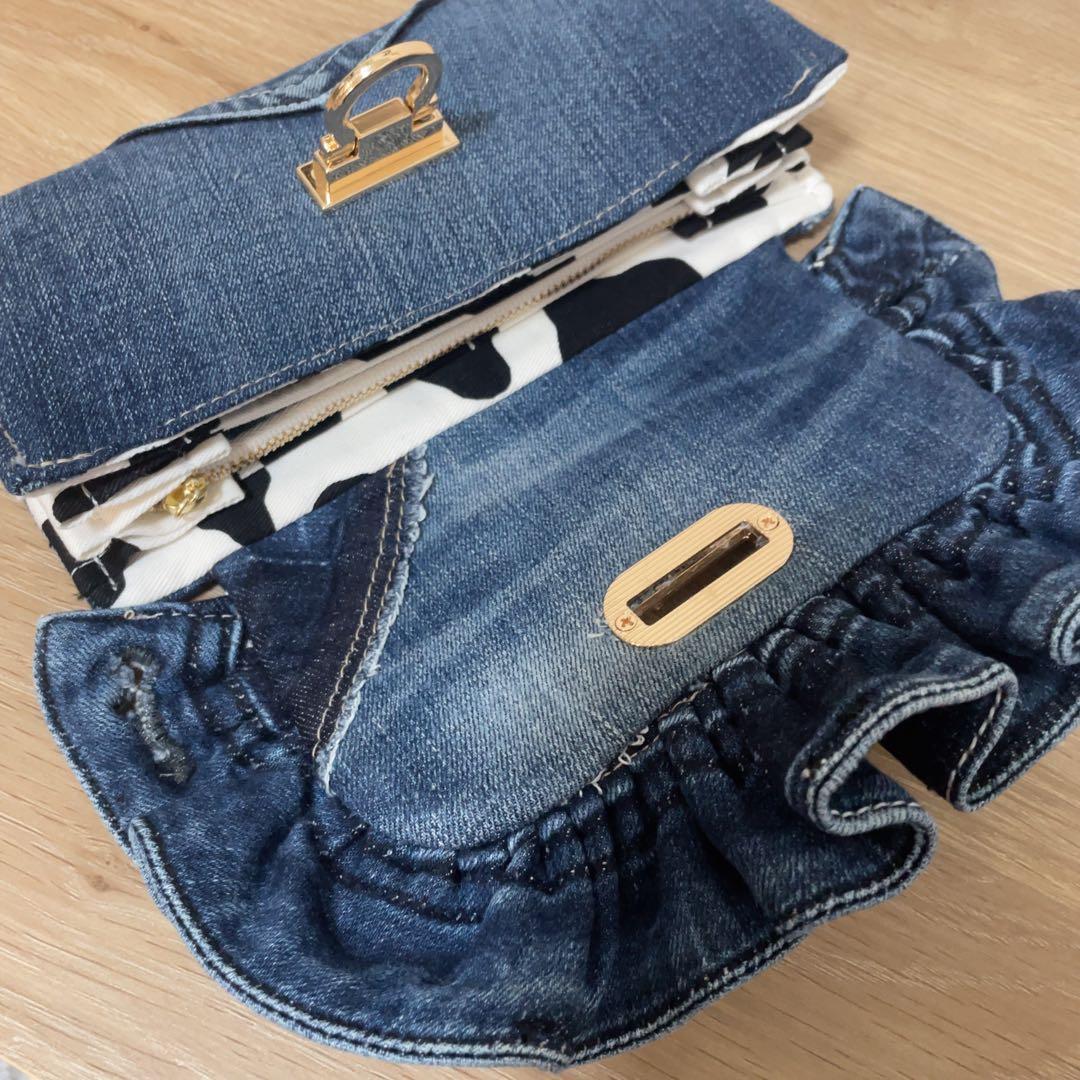 デニム リメイク フリル 長財布