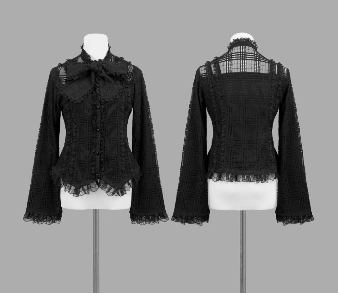 DimMoire ディムモアール 荊棘リボンタイブラウス black