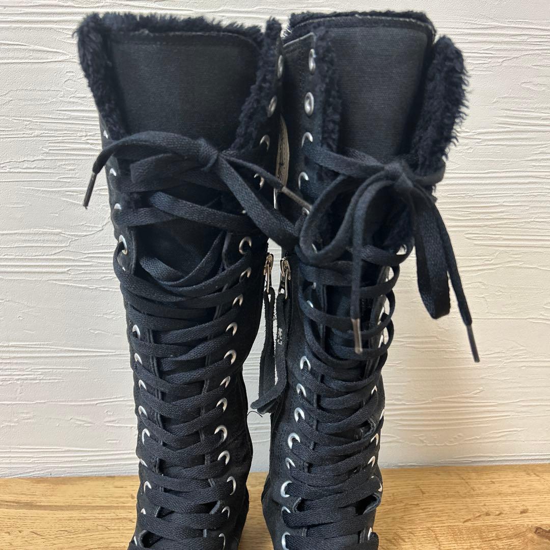 コンバース CONVERSE ファー ロングスニーカー Y2K 23.5