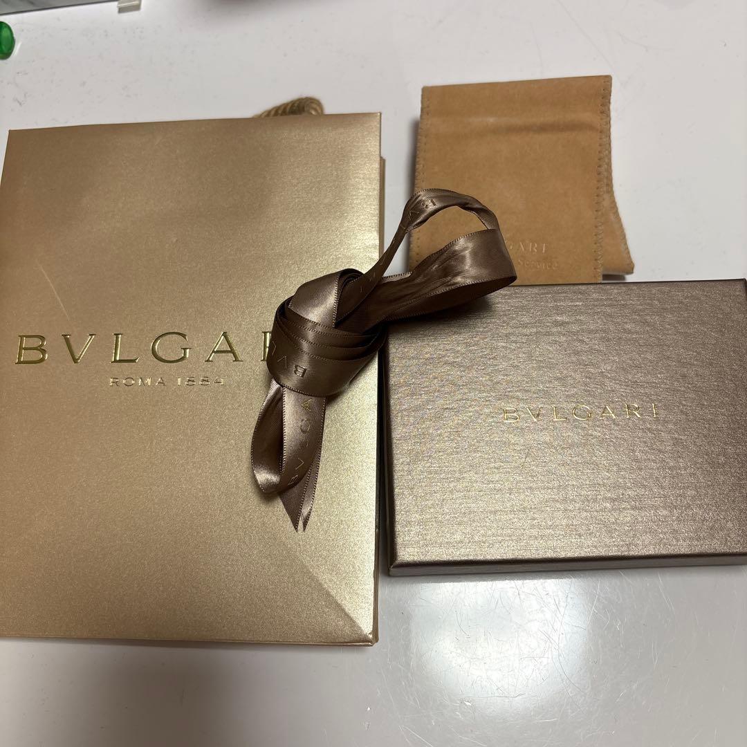 BVLGARI ネイビー レザー 名刺入れ