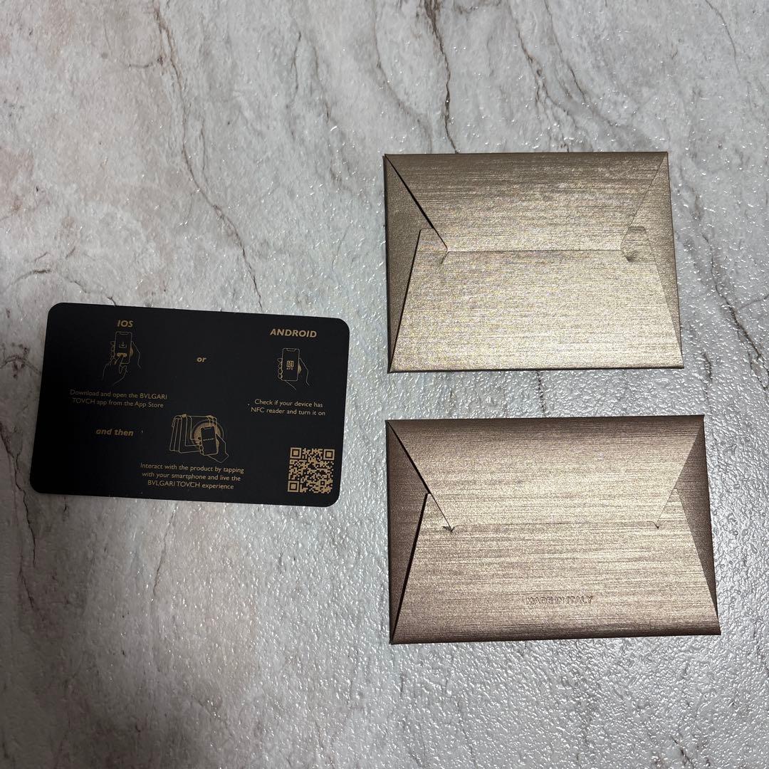 BVLGARI ネイビー レザー 名刺入れ