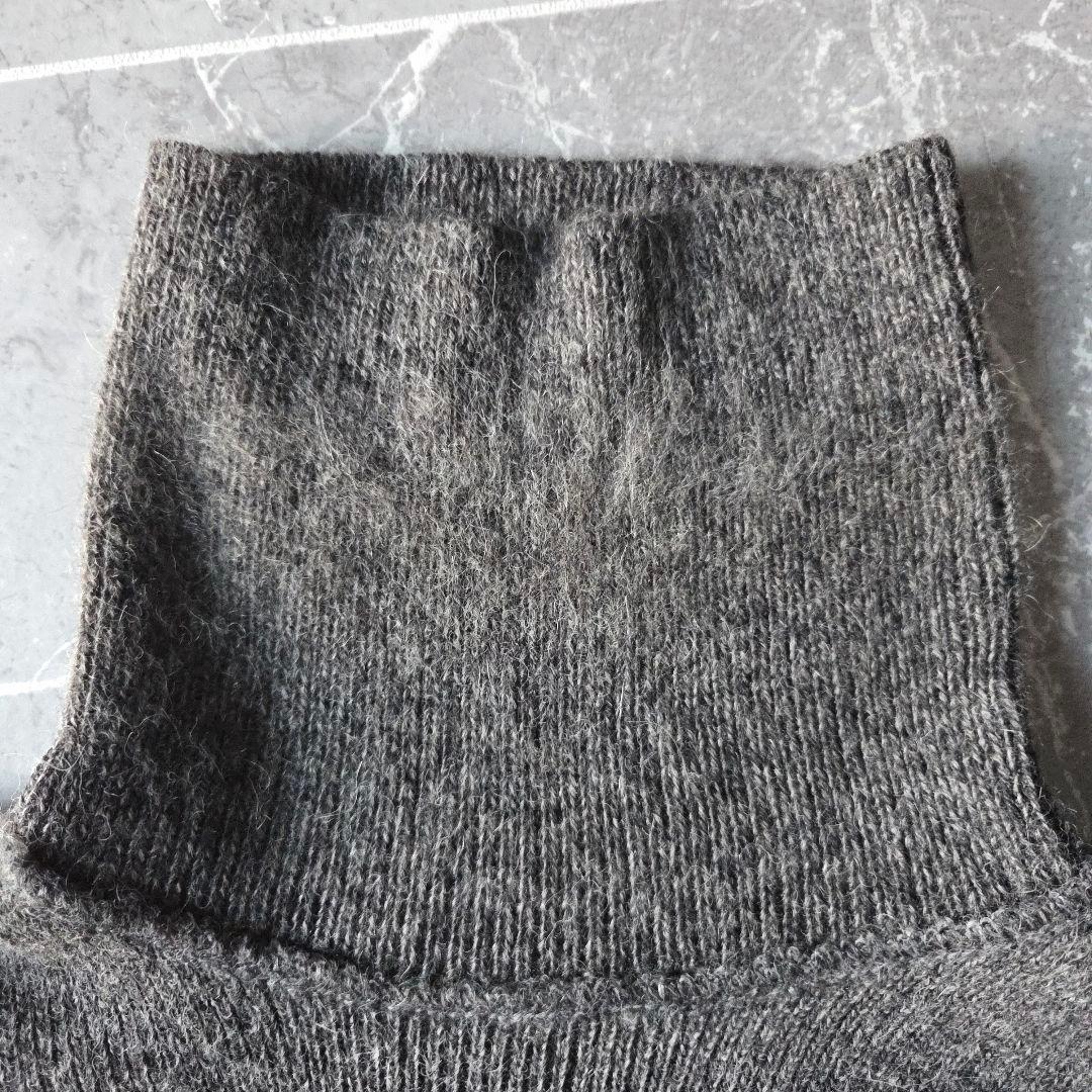 ​希少 仏製 アニエスベーオム タートルネックニット 2 グレー ベビーアルパカ