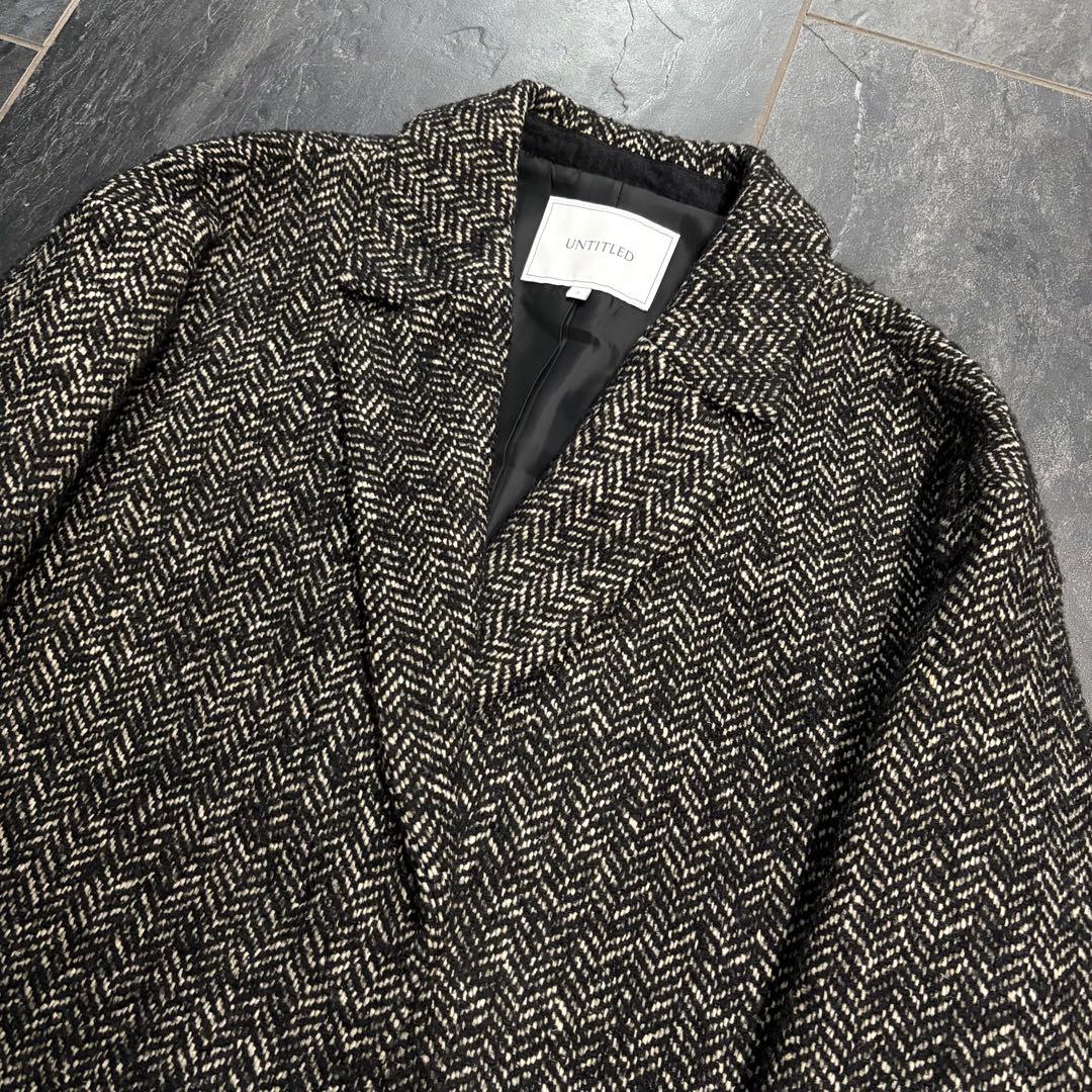 UNTITLED アンタイトル　ヘリンボーン　ウール　ツイード　チェスターコート