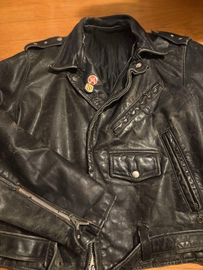 か*な様 60sダブルライダース レザージャケット 黒