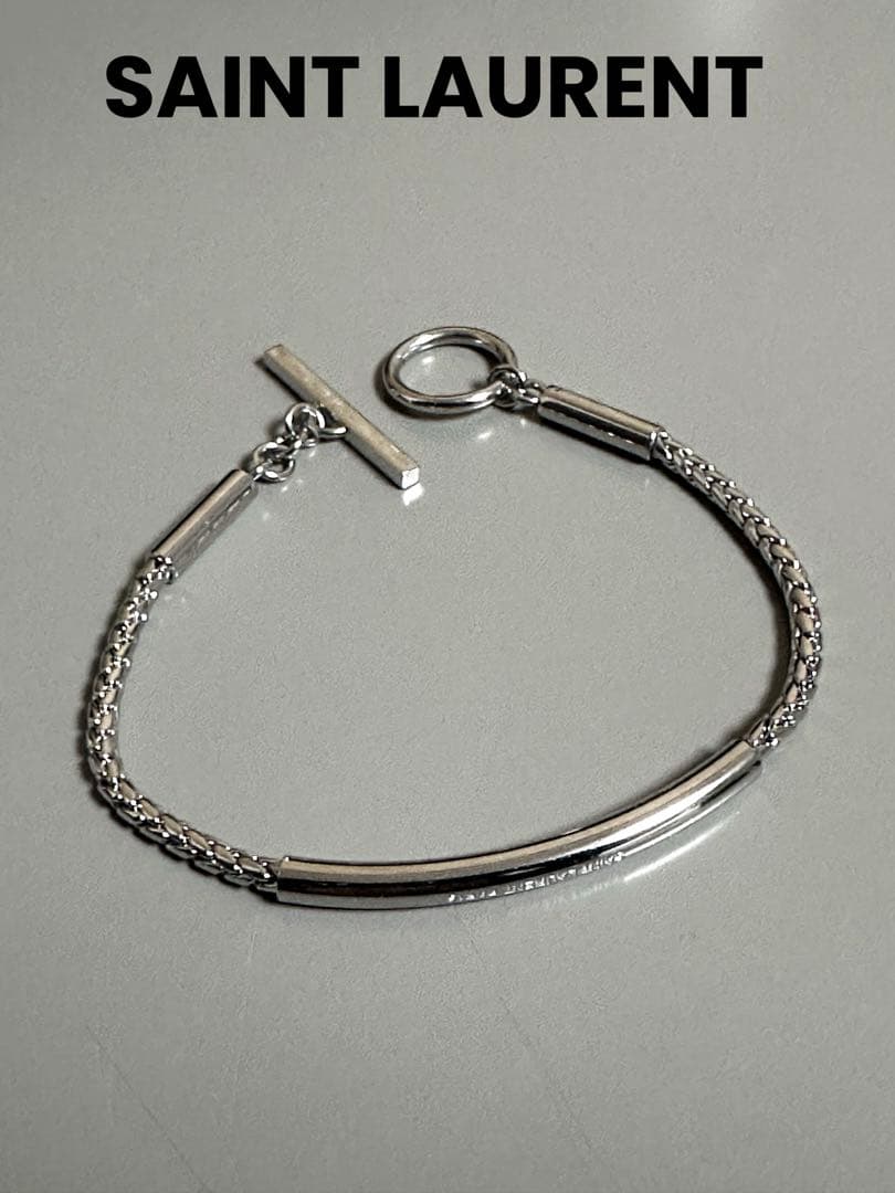 【美品】SAINT LAURENT チューブチェーンブレスレット　メンズ