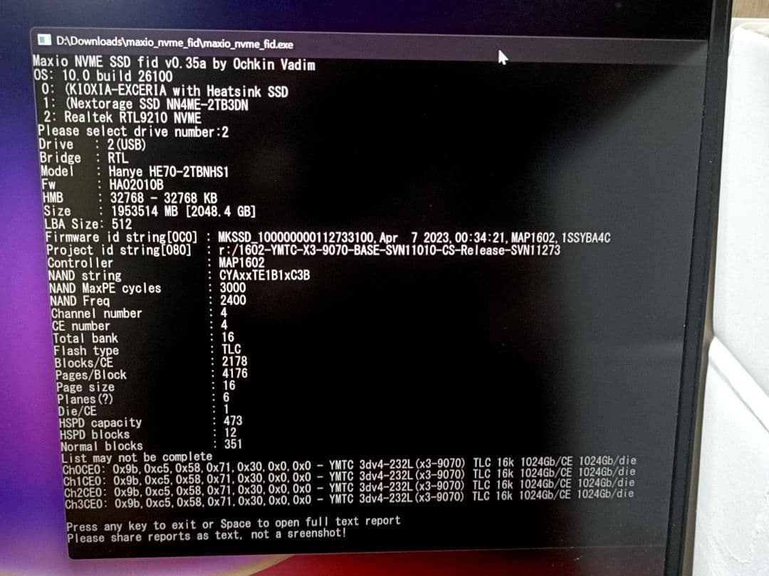 Hanye M.2 SSD 2TB NVMe DRAMレス HE70 PS5対応
