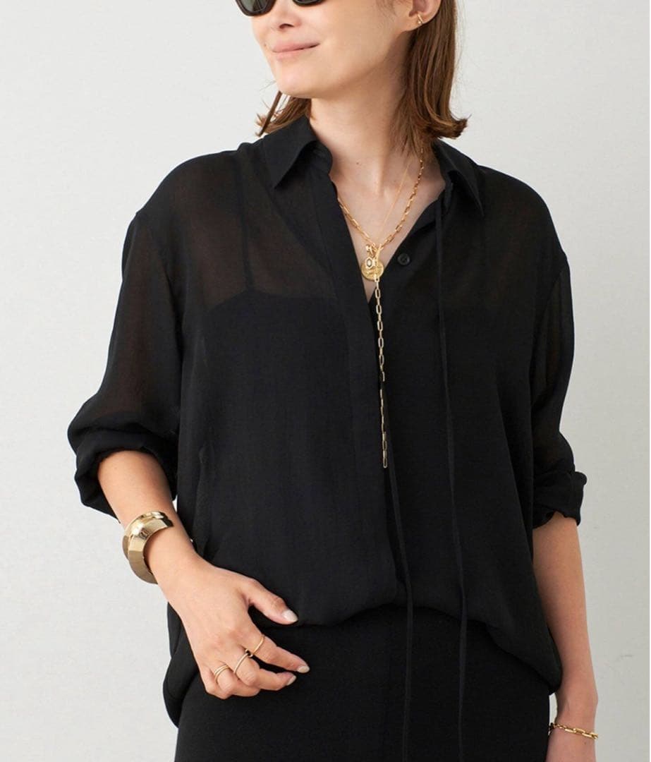 ドゥーズィエムクラス Deuxieme Classe トリアセ シフォン シャツ