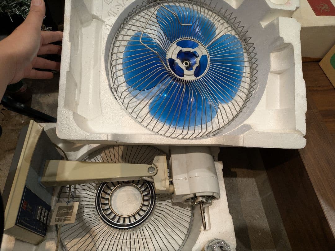 東芝レトロ扇風機　あさがお D-30PAP 扇風機 青