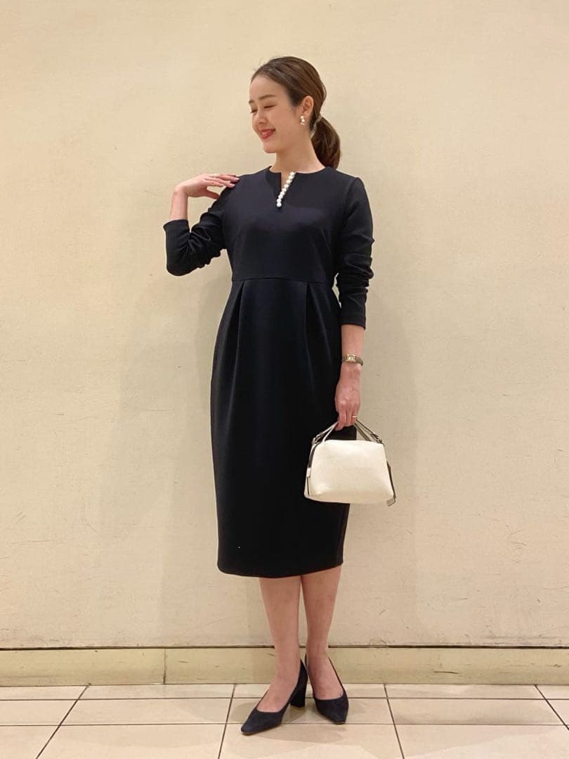 ユナイテッドアローズ　SPONGYパールモチーフワンピース