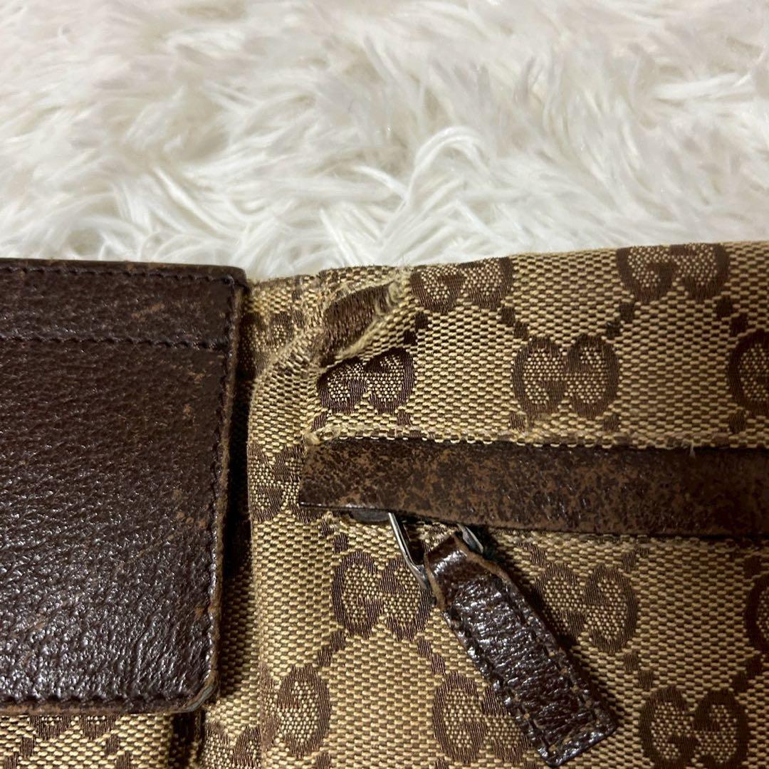 GUCCI グッチ GGキャンバス シェリーライン ボディバッグ ベージュ