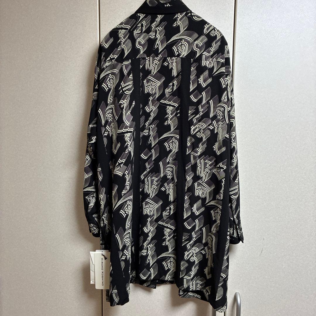 タグ付き新品未使用　ヒロココシノ　黒と白の長袖シャツワンピース