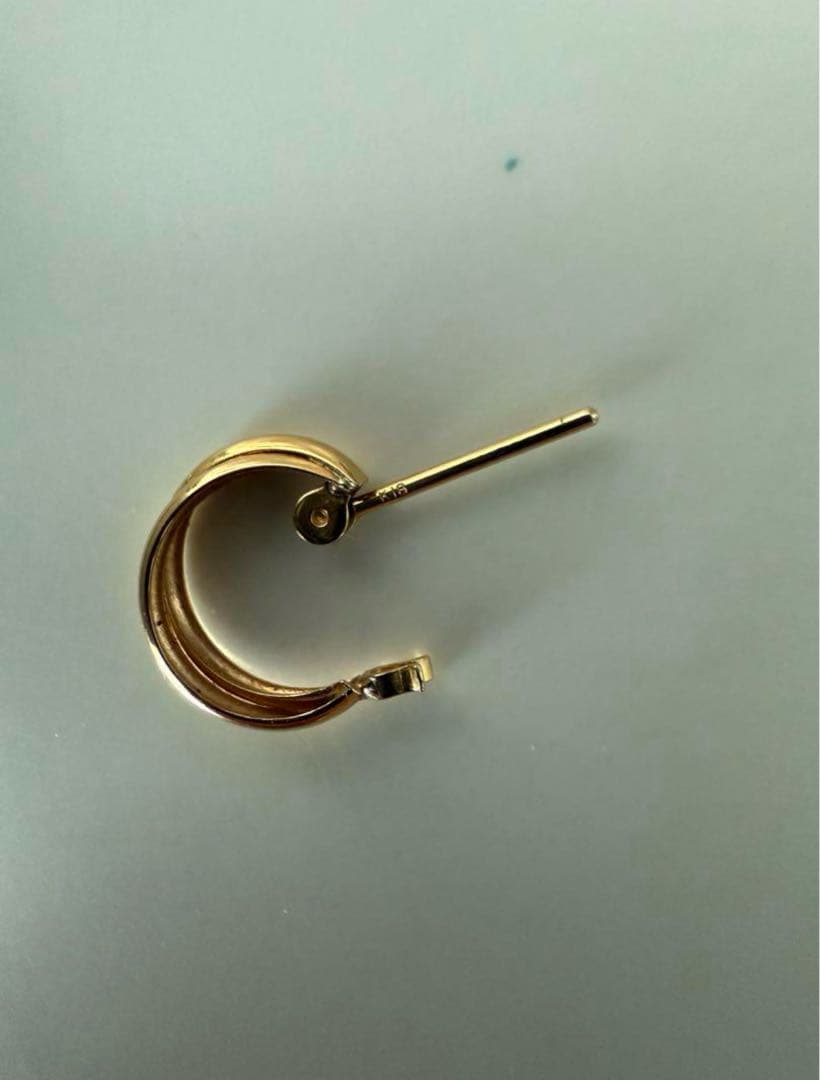 k18ゴールドピアス2連風