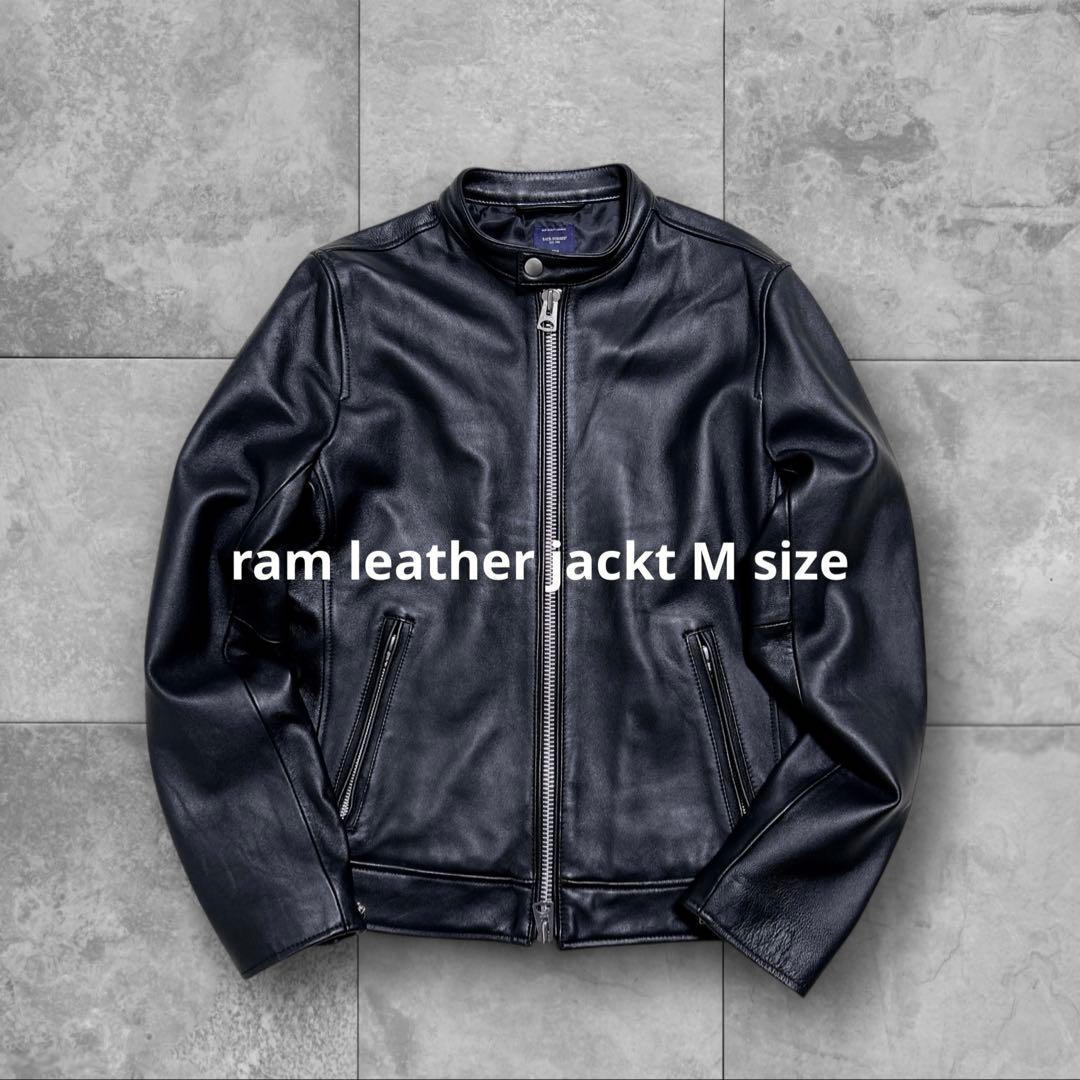 美品 BACK NUMBER 本革 シングルライダース M 黒 ラムレザー