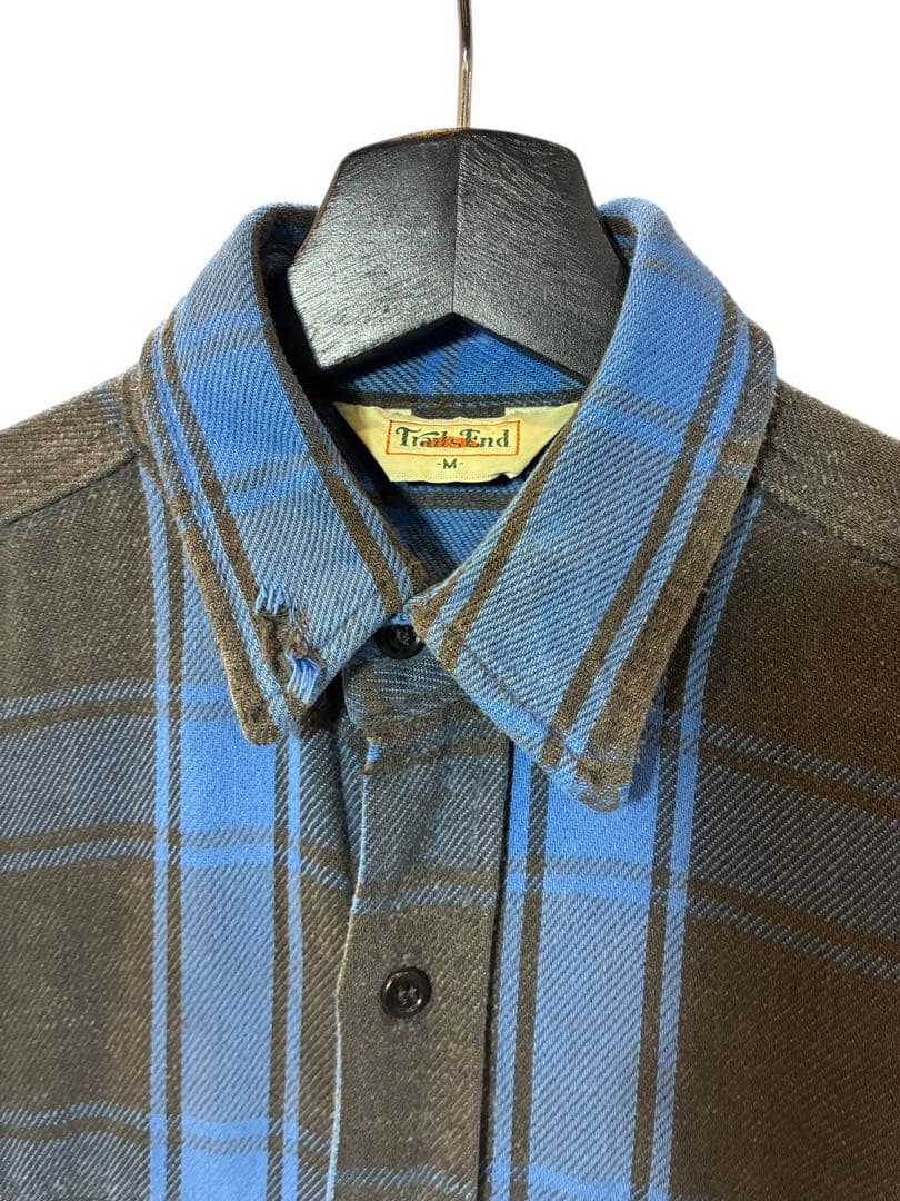 ぐ*す様 70s Trails End 青黒 ブロックチェック ネルシャツ ヴィ