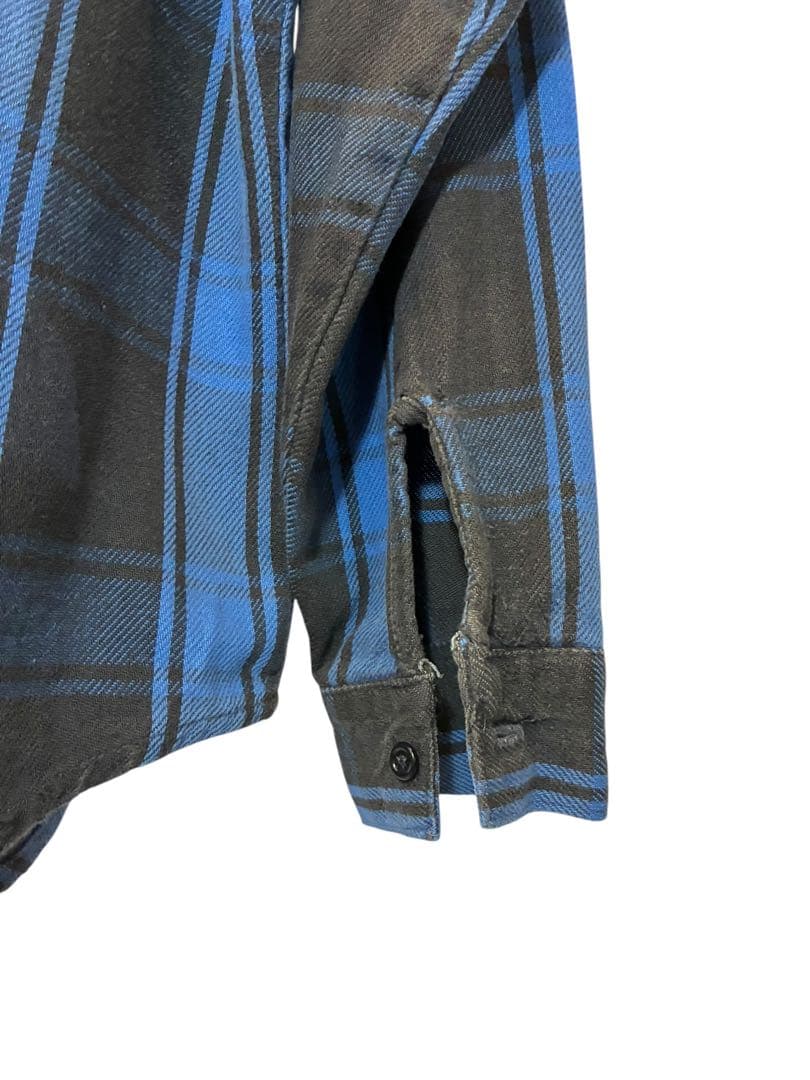 ぐ*す様 70s Trails End 青黒 ブロックチェック ネルシャツ ヴィ
