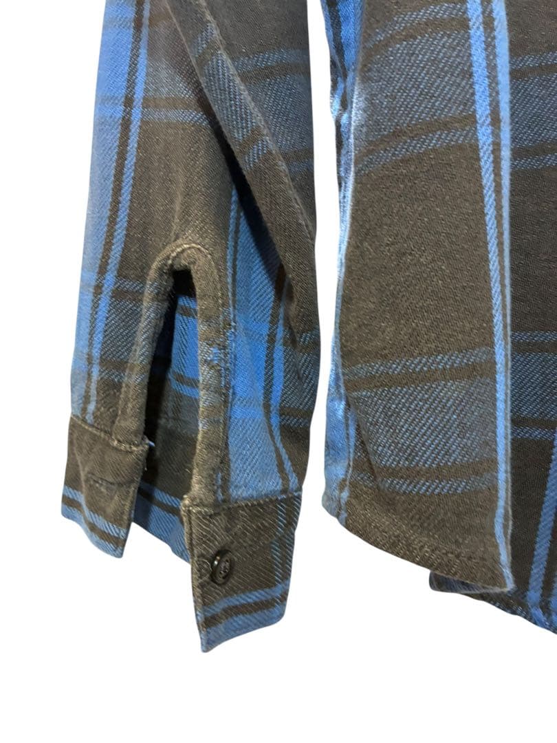 ぐ*す様 70s Trails End 青黒 ブロックチェック ネルシャツ ヴィ