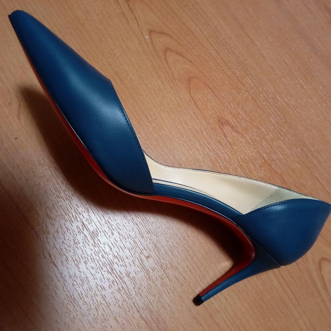 Christian Louboutin 青 レザーハイヒール　ほぼ未使用