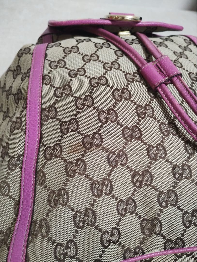 あ*み様 Gucci ロゴ柄 リュック ベージュ/ピンク