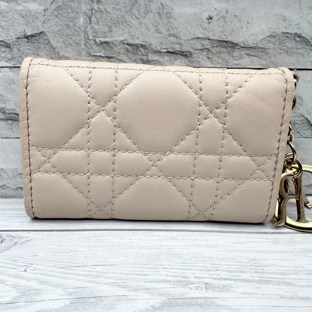 【美品】ディオール　キーケース　6連　カナージュ　ピンク　ディオールチャーム