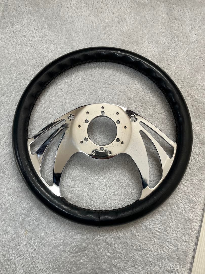 スポーツステアリング アルミニウム製 レザーグリップ