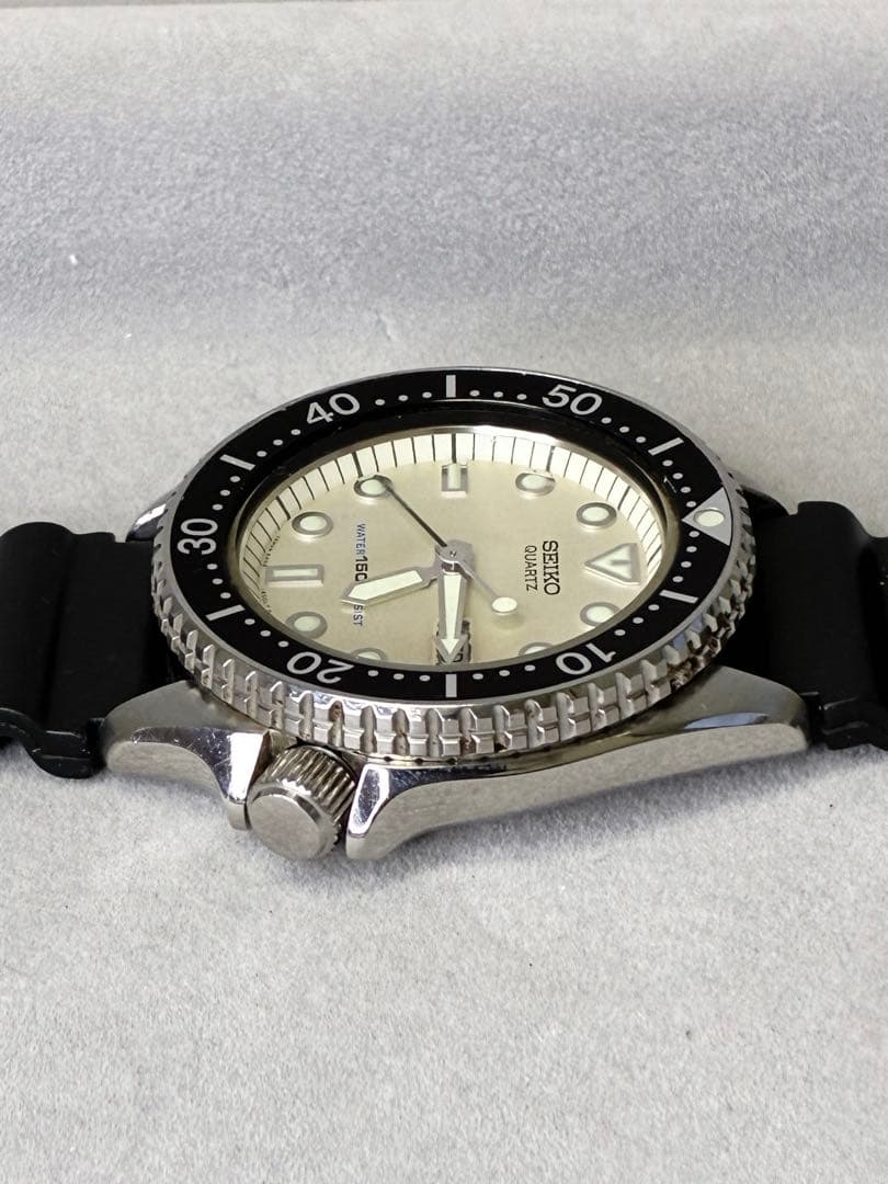 希少 SEIKO ダイバー ホワイト文字盤 6458-600B ベルト・電池新品