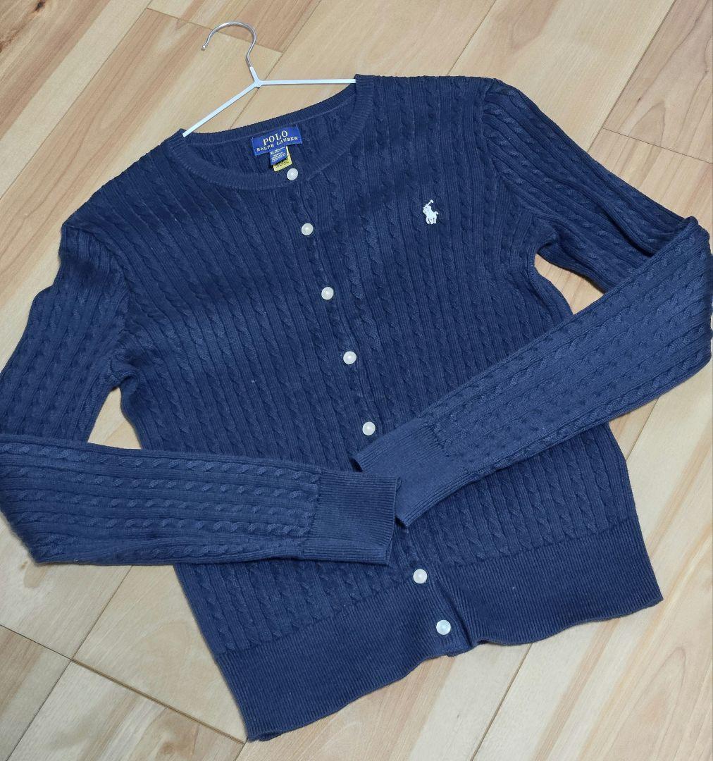 美品♡Ralph Lauren ケーブルニットカーディガン ネイビーPOLO