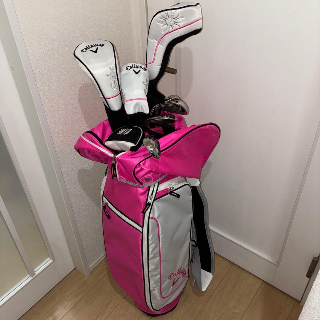 美品！Callaway Solaire(ソレイル)クラブ／バッグセット(ピンク)