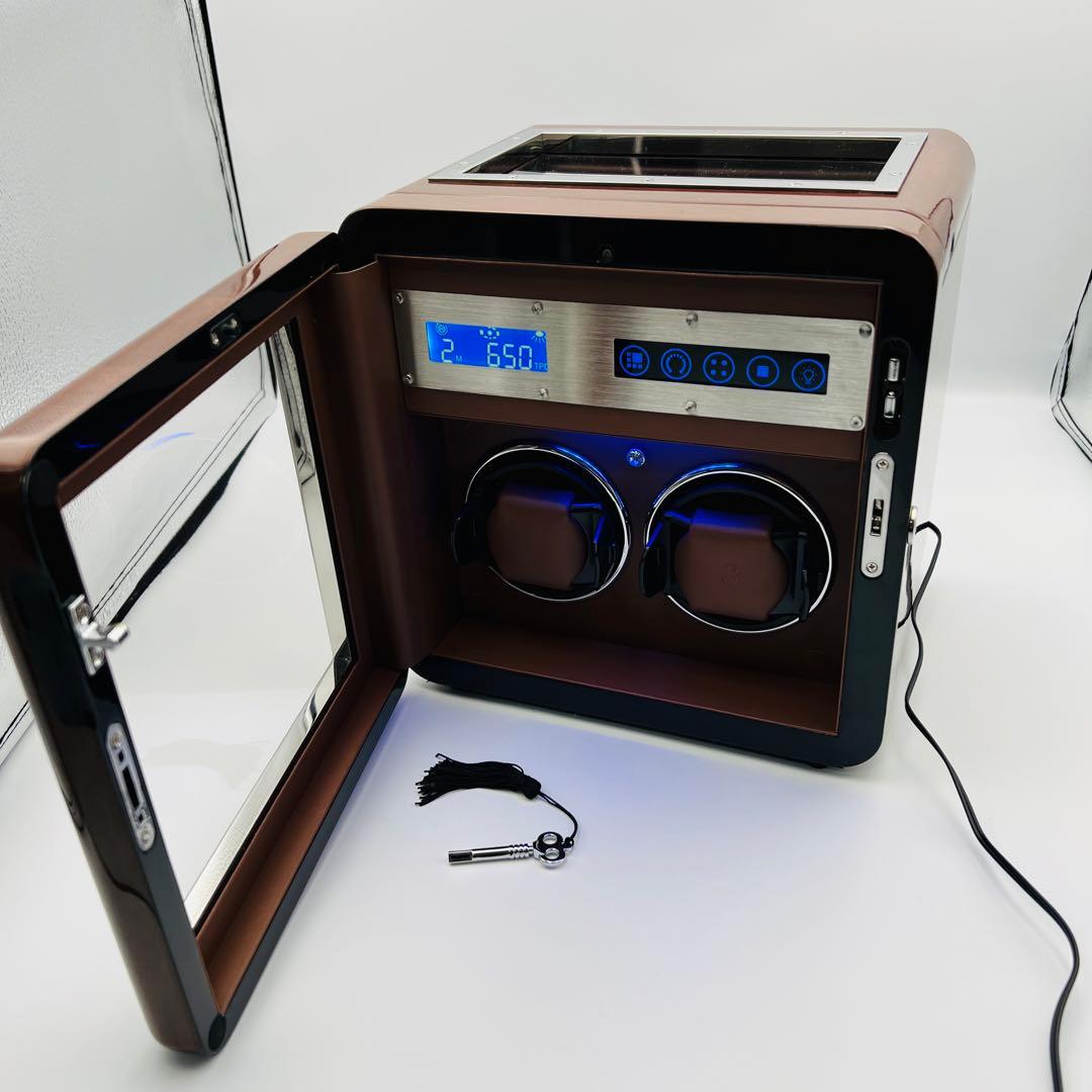 lukdof 新作 2本巻き上げ& 3本収納 腕時計 ウォッチワインダー